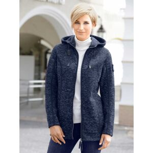 Kapuzenfleecejacke CASUAL LOOKS, Damen, Gr. 38, blau (marine, meliert), 100% Polyester, meliert, unifarben, figurumspielend, Langarm, Jacken