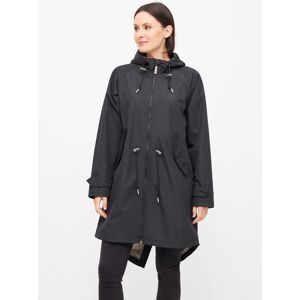 Regenmantel DERBE "Ripby", Damen, Gr. 42, schwarz_cobblestone, Obermaterial: 100% Polyester; Futter: 100% Polyester, Langarm, Mäntel, Moderne Funktionsmaterialien, Belüftungsverschlüsse, wasserdicht