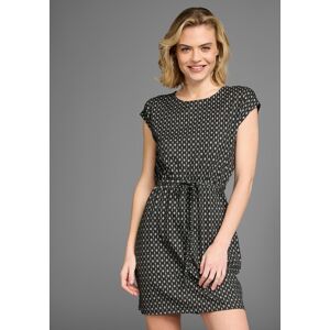 Sommerkleid LAURA SCOTT, Damen, Gr. 40, N-Gr, schwarz, grau, grafik, Single Jersey, Obermaterial: 95% Viskose, 5% Elasthan, gemustert, casual, figurumspielend mini, Rundhals, angeschnitten, Kleider, Mini-Länge, lässiger, eleganter Stil