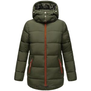 Winterjacke NAVAHOO "Wattewölkchen" Gr. XXL (44), grün (olivgrün) Damen Jacken Lange Modische Steppjacke mit kontrastfarbenen Details