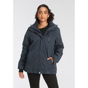 3-in-1-Funktionsjacke POLARINO Gr. 46, blau (marine) Damen Jacken Sportjacken mit Windschutzblende