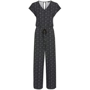 Jumpsuit LAURA SCOTT, Damen, Gr. 36, N-Gr, schwarz (schwarz, mint), Jersey, Obermaterial: 95% Viskose, 5% Elasthan, gemustert, casual, bequem 7/8-Länge, V-Ausschnitt, Kurzarm angeschnitten, Overalls, mit filigranem Alloverprint - NEUE KOLLEKTION