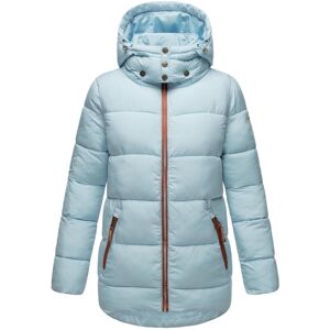 Winterjacke NAVAHOO "Wattewölkchen" Gr. S (36), blau (babyblau) Damen Jacken Lange Modische Steppjacke mit kontrastfarbenen Details