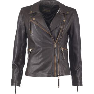 Bikerjacke JCC "7080", Damen, Gr. 36, braun, Obermaterial: 100% Leder Schaf; Futter: 100% Baumwolle; Ärmelfutter: 100% Polyester, Jacken