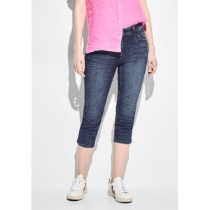 3/4-Jeans CECIL Gr. 26, N-Gr, blau (mid blue) Damen Jeans Caprijeans 3/4 mit Used-Look