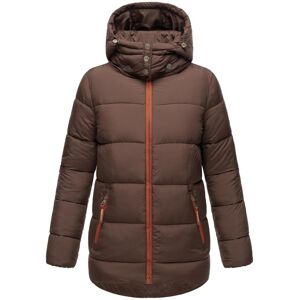 Winterjacke NAVAHOO "Wattewölkchen" Gr. M (38), braun (dunkelbraun) Damen Jacken Lange Modische Steppjacke mit kontrastfarbenen Details