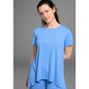 Funktionsshirt VENICE BEACH "Funktionsshirt", Damen, Gr. 56/58, blau (azurblau), Single Jersey, Obermaterial: 63% Polyester, 32% Baumwolle, 5% Elasthan, sportlich, lässig geschnitten lang, Rundhals, Kurzarm, Shirts, Kurzarm, lockere Passform
