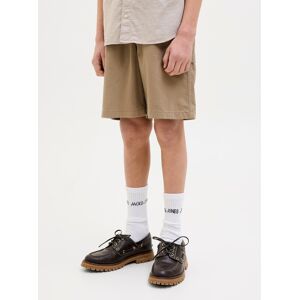 Cargoshorts JACK & JONES JUNIOR "JPSTTONY CO JJCARPENTER SHORTS SN JNR", Jungen, Gr. 158, N-Gr, elmwood detail:stiching with dtm, Web, Obermaterial: 98% Baumwolle, 2% Elasthan, unifarben, modisch, relaxed fit knielang, Hosen