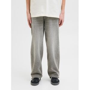 Relax-fit-Jeans JACK & JONES JUNIOR "JJIRON JJORIGINAL SQ 204 NOOS JNR", Jungen, Gr. 158, N-Gr, grau (grau denim), Denim/Jeans, Obermaterial: 100% Baumwolle, Abriebeffekte, modisch, relaxed fit knöchellang, Jeans