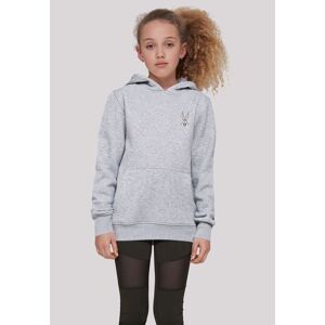 Kapuzenpullover F4NT4STIC "Looney Tunes Bugs Bunny Breast Print" Gr. 110/116, grau (heather grey) Mädchen Pullover Print