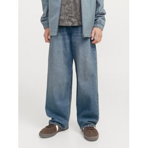 Relax-fit-Jeans JACK & JONES JUNIOR "JJIRON JJORIGINAL SQ 203 NOOS JNR", Jungen, Gr. 164, N-Gr, blau (blau denim), Denim/Jeans, Obermaterial: 100% Baumwolle, Abriebeffekte, modisch, relaxed fit knöchellang, Jeans