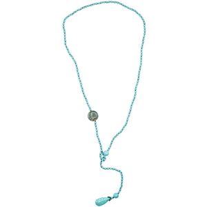 Lange Kette "Verona", Damen, Gr. one size, Glas, blau (türkis), COLLEZIONE ALESSANDRO, Basic, Halsketten, aus echten Glasperlen
