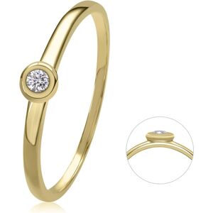 Diamantring ONE ELEMENT "0,03 ct Diamant Brillant Ring aus 585 Gelbgold" Fingerringe Gr. 56, mit Diamant, Gelbgold 585-Diamanten, goldfarben (gold) Damen Diamantringe Gold Schmuck