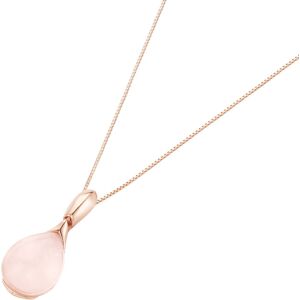 Kette mit Anhänger SMART JEWEL "Rosenquarz, Tropfen, Silber 925" Halsketten Gr. 45 cm, Silber 925 (Sterlingsilber), rosegold (rosé vergoldet) Damen Ketten mit Anhänger