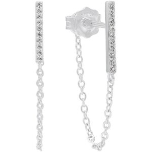 Paar Ohrstecker AMOR "2035320", silber (silberfarben, weiß, weiß), Ohrringe, Damen, Silber 925 (Sterlingsilber), mit Zirkonia (synth.)