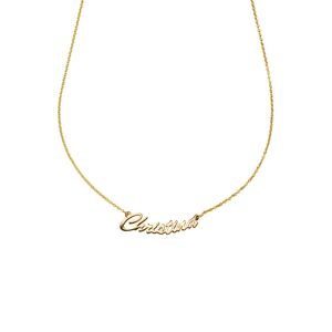 Namenskette FIRETTI "Schmuck Geschenk Silber 925 Halskette mit deinem Namen" Halsketten Gr. Silber 925 (Sterlingsilber), Länge: 45 cm, gelb (gelbgoldfarben) Damen Namensketten