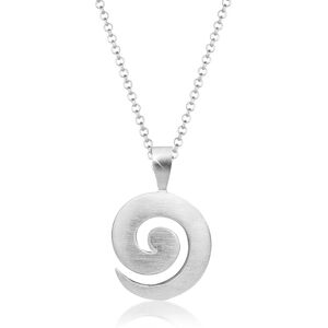 Kette mit Anhänger NENALINA "Spirale Basic Geo Erbskette Lang 925 Silber" Halsketten Gr. 90, ohne Stein, Silber 925 (Sterlingsilber), Länge: 90 cm, silberfarben (silber) Damen Ketten mit Anhänger