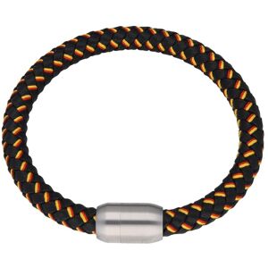 Armband JACQUES CHARREL "schwarz, geflochten, in Deutschland-Optik mit Magnetverschluß", Damen, Gr. 21cm, Edelstahl, bunt (mehrfarbig), Armbänder