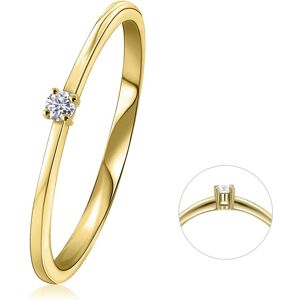 Diamantring ONE ELEMENT "0,03 ct Diamant Brillant Ring aus 585 Gelbgold" Fingerringe Gr. 59, mit Diamant, Gelbgold 585-Diamanten, goldfarben (gold) Damen Diamantringe Gold Schmuck