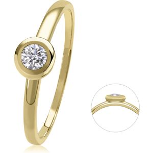 Diamantring ONE ELEMENT "0,10 ct Diamant Brillant Ring aus 585 Gelbgold" Fingerringe Gr. 55, mit Diamant, Gelbgold 585-Diamanten, goldfarben (gold) Damen Diamantringe Gold Schmuck