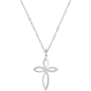 Kette mit Anhänger AMOR "9187973", bunt (silberfarben, weiß), Halsketten, Damen, mit Zirkonia, Silber 925 (Sterlingsilber), L: 45cm, mit Zirkonia (synth.)