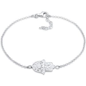 Armband NENALINA "Hamsa Hand Symbol Ornament Anhänger 925 Silber" Armbänder Gr. 18 cm, ohne Stein, Silber 925 (Sterlingsilber), silberfarben (silber) Damen Armbänder Silber