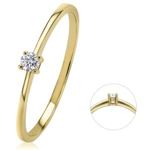 Diamantring ONE ELEMENT "0,07 ct Diamant Brillant Ring aus 585 Gelbgold" Fingerringe Gr. 52, mit Diamant, Gelbgold 585-Diamanten, goldfarben (gold) Damen Diamantringe Gold Schmuck