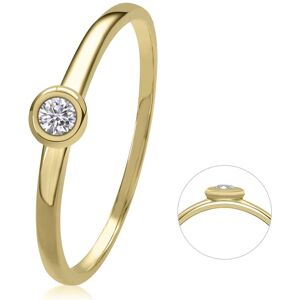 Diamantring ONE ELEMENT "0,05 ct Diamant Brillant Ring aus 585 Gelbgold" Fingerringe Gr. 59, mit Diamant, Gelbgold 585-Diamanten, goldfarben (gold) Damen Diamantringe Gold Schmuck