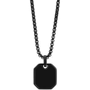 Kette mit Anhänger ADELIA´S, schwarz, Halsketten, Damen, unbekannt, Edelstahl