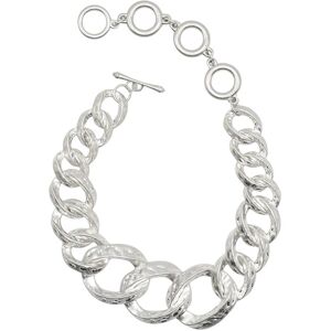 Kette mit Anhänger "GlamChain", Damen, Gr. one size, Metall, silber (silbern), COLLEZIONE ALESSANDRO, Basic, Halsketten, Statementkette mit großen Gliedern