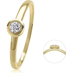 Diamantring ONE ELEMENT "0,08 ct Diamant Brillant Ring aus 585 Gelbgold" Fingerringe Gr. 50, mit Diamant, Gelbgold 585-Diamanten, goldfarben (gold) Damen Diamantringe Gold Schmuck