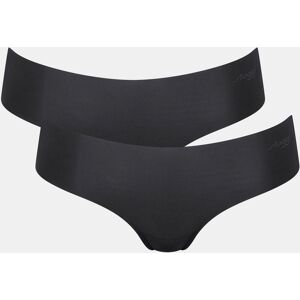 Slip SLOGGI "ZERO Microfibre 2.0 Hipster 2P", Damen, Gr. XL, schwarz, Single Jersey, Obermaterial: 76% Polyamid, 24% Elasthan, Unterhosen, nahtlos und unsichtbar