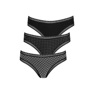 Brasilslip LASCANA Gr. 48/50, 3 St., schwarz Damen Unterhosen Brasil Slips aus elastischer Baumwolle mit weicher Spitze