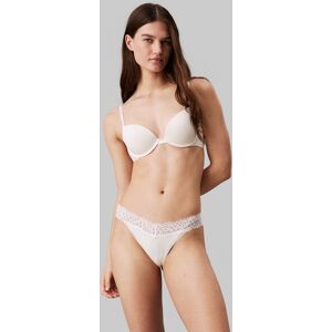 Push-up-BH "PUSH UP PLUNGE", Damen, Gr. 75, Cup C, beige (ivory), Obermaterial: 80% Polyamid, 20% Elasthan, CALVIN KLEIN UNDERWEAR, casual, körpernah, BHs, mit Logo-Print auf den Trägern