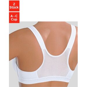 Sport-BH PETITE FLEUR Gr. 90, Cup A, weiß (2 x weiß) Damen BHs Sport-BH BH ohne Bügel für Yoga