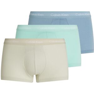 Trunk "LOW RISE TRUNK 3PK", Herren, Gr. XL (54), faded denim, celadon tint, beau bl, Jersey, Obermaterial: 95% Baumwolle, 5% Elasthan, CALVIN KLEIN UNDERWEAR, körpernah, Unterhosen, mit Logoschriftzügen