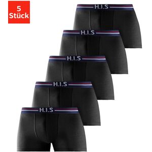 Boxer H.I.S Gr. XL (7), 5 St., schwarz Herren Unterhosen Wäsche Nachtwäsche mit Streifen und Markenlogo im Bund