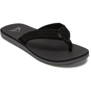 Sandale QUIKSILVER "Carver Suede Core", Gr. 8(41), schwarz (schwarz 1), Obermaterial: Leder / Außensohle: Synthetischer Gummi, Schuhe Zehentrenner