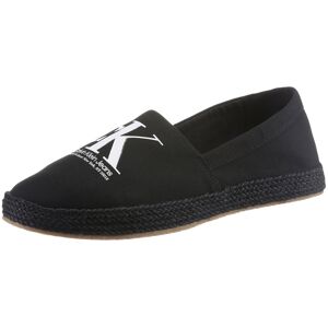 Espadrille CALVIN KLEIN JEANS Gr. 41, schwarz-weiß (schwarz, weiß) Herren Schuhe Espadrilles mit Bastbesatz