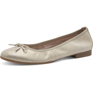 Ballerina TAMARIS Gr. 37 (4,5), goldfarben Damen Schuhe Ballerinas Festtagsschuh, Hochzeitsschuh, Flats mit Schleife im Metallic Look