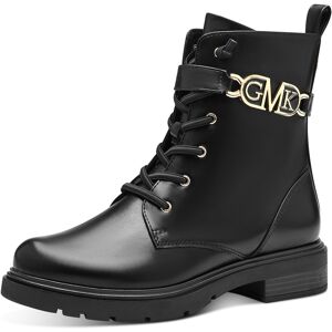 Schnürstiefelette MARCO TOZZI BY GMK Gr. 41, schwarz (schwarz, goldfarben) Damen Schuhe Schnürboots Workerboots Reißverschlussstiefeletten mit goldfarbenen Details