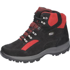 Trekkingschuh WALDLÄUFER "HOLLY", Damen, Gr. 6,5, schwarz (schwarz, rot), Nubukleder, Textil, sportlich, Schuhe, Outdoorboots, Schnürboots in Komfortweite H (=sehr weit)