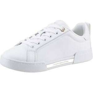 Plateausneaker TOMMY HILFIGER "CHIQUE COURT SNEAKER" Gr. 37, weiß Damen Schuhe Sneaker mit Detail im Plateau, Freizeitschuh, Halbschuh, Schnürschuh