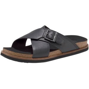 Outdoorsandale TIMBERLAND "Amalfi Vibes Cross Slide", Gr. 41,5, schwarz (schwarz, leather), Leder, sportlich, Schuhe