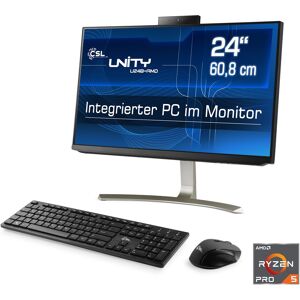 CSL All-in-One PC "Unity U24B-AMD / 5650GE 1000 GB 16 RAM Win 11" Computer Gr. Microsoft Windows 10, 16 GB RAM 1000 GB SSD, schwarz All in One PC