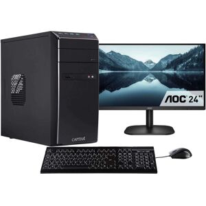 E (A bis G) CAPTIVA Business-PC-Komplettsystem "Power Starter I67-213 TFT Bundle" Computer-Komplettsysteme Gr. Microsoft Windows 11 Home (64 Bit), 8 GB RAM 480 GB SSD, schwarz PC Sets