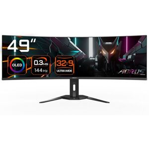 F (A bis G) GIGABYTE Gaming-Monitor "AORUS CO49DQ" Monitore schwarz Monitore