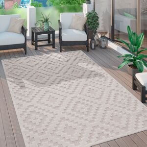 Teppich PACO HOME "Livorno 672" Teppiche Gr. B/L: 200 cm x 280 cm, 14 mm, 1 St., beige (creme) Esszimmerteppiche Uni-Farben, Scandi, Rauten Muster, Hoch-Tief Effekt, Outdoor geeignet