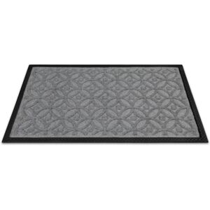 Fußmatte WECON HOME "Midnight Mosaic", grau (hell grau), B:40cm H:4mm L:60cm, Polyester, Teppiche, pflegeleicht, rutschfest, Ornamente, Innen & Außen, Schmutzfangmatte