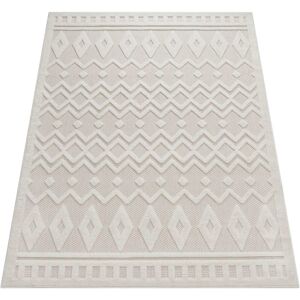 Teppich PACO HOME "Livorno 671" Teppiche Gr. B/L: 200 cm x 280 cm, 14 mm, 1 St., beige (creme) Esszimmerteppiche Uni-Farben, Scandi, Rauten Muster, Hoch-Tief Effekt, Outdoor geeignet